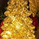 KI Store Lighted Glass Christmas Tree Figurine with Timer  Mercury Glass Christmas Decoration Battery Operated for Centerpieces Window Tabletop Mantel