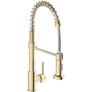 Kitchen Faucet, Commercial Kitchen Sink Faucets with Pull Down Sprayer, Stainless Steel Faucets for Kitchen Sinks, Dual Function Spray Head, Single Handle Spring Kitchen Faucets -Gold