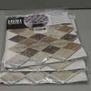 Pack of 3 10-Sheet Peel and Stick Backsplash for Kitchen Accent Wall, Ist Momoreo Diamond Shape Backsplash Self Adhesive Tile 12"x12" - Brown Marble