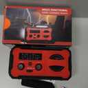 10000mAh Emergency Radio, NOAA Weather Radio with AM/FM, 37000mWh Rechargeable Phone Power, USB/Solar/Hand Crank Charging, LED Flashlight, SOS Alarm, Reading Lamp for Indoor/Outdoor Emergencies (Red-Black)