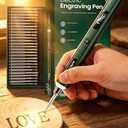 Vanlgs Engraving Pen for Metal Wood Glass Plastic, Engraving Tool with LED Light, 31 Bits, Cordless, 5 Speeds, Rechargeable, Engraver Kit Craft Easter Gifts for for Teens Adults Beginner (Green)