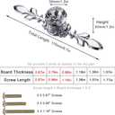 5 Pack Large Sized Enlarged Diamond Clear Crystal Glass Decorative Knobs with Plate,Cabinet Cupboard Door Pulls Handles with Screws for Kitchen Office Decoration (5 Pack, Large, Silver)