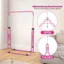 Foldable Gymnastics Bar, 5-Height Adjustable Gymnastic Bars for Kids at Home,Robust & Stable for Indoor/Outdoor Using,Weight Limit 140LBS