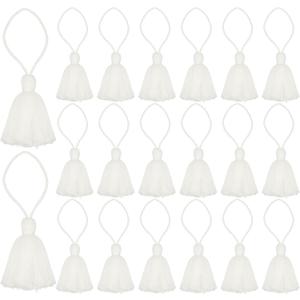 UXCELL 20pc Chunky Bookmark Tassels 4.3 Inch Hanging Loop Mini Tassels for DIY Craft, Graduation Handmade, Cream