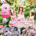Sratte Number Piata Pink Piata Birthday Decorations Gradient with Stick Blindfold Confetti for Girls Boys Birthday Anniversary Party Decorations Supplies(Number 8)