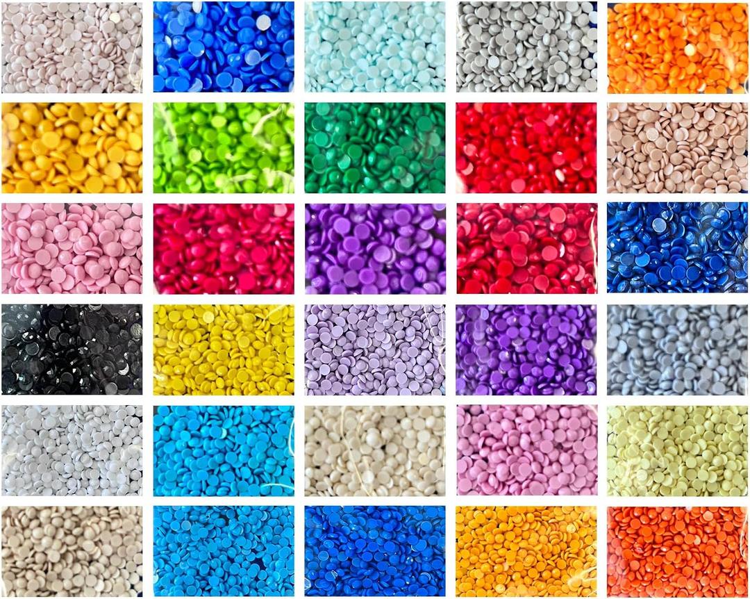 LIRUNQIU 15000 Pieces Diamond Painting Beads, Round 5D Resin Rhinestones Replacement Drills for DIY Diamond Art Kits, Multi-Color Crafting Accessories for Adults Kids (30 Color) (Small)