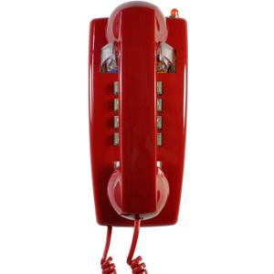 TelPal Red Wall Phone, Analog Corded Wall Mounted Phone with Loud Traditional Bell, Classic Landline Phones Wall Mount with Handset Volume Control- Wall Mount Jack Required