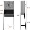 Vabches Over The Toilet Storage Cabinet, Farmhouse Over Toilet Storage Cabinet, Metal Frame with 2 Barn Doors, Home Space-Saving Toilet Rack for Bathroom, Toilet, Laundry Room.