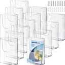 Blulu 40 Pcs 4 x 6 Inches Acrylic Brochure Holder Wall Mount, Clear Flyer Holder Rack, Plastic Pamphlet Stand with Nails for Magazine, Booklet, Card, Bookmark Display, Home Office Church Supplies