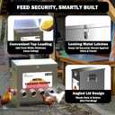 Metal Chicken Feeder Large Capacity 85lbs Automatic Metal Rat Proof Chicken Feeders No Waster Weatherproof Poultry Feeder for Chickens, Geese, Ducks, Turkeys, Quails (10-Port)