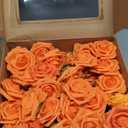 InnoGear Artificial Flowers, 100 Pcs Shades of Orange Rose Foam Fake Roses Bulk with Stems for Autumn Fall Decoration DIY Wedding Bouquets Centerpieces Bridal Shower Party Christmas Tree