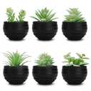 Der Rose Set of 6 Succulents Plants Artificial in Pots Small Fake Plants for Halloween Decorations Bedroom Living Room Office Shelf Black Bathroom Decor