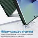 Carbon Fiber for Samsung Z Fold 7 Case, Carbon Texture Case Made of Aramid Fiber, Ultra Slim Protective Cover with Magnetic, for Samsung Galaxy Z Fold 7 5G Phone Case Supports Green