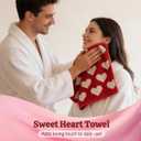 Valentine's Day Gift Set for Her Galentine's Day Hand Towels Absorbent Heart Jacquard Decorative Towels for Bathroom Kitchen Washing Face Home Love Heart Hand Towel Set (Hand Towel Gift Set)