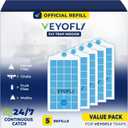 VEYOFLY Fruit Fly Traps for Indoors Refill, Gnat Traps for House, Fly Catcher Indoor, Fly Trap, Fly Trap, Plug in Catch for Fruit Flies, Moths, Gnats, Mosquito Trap (Pack of 5 Refills)