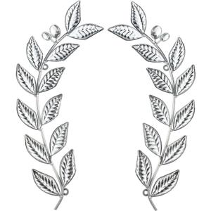 Knitgrip 2 Pcs Silver Metal Leaf Wall Decor Modern Minimalist Leaf Wall Art Bling Home Decoration Classic Hanging Tree Branch Wall Sculptures for Home Living Room Bedroom Bathroom