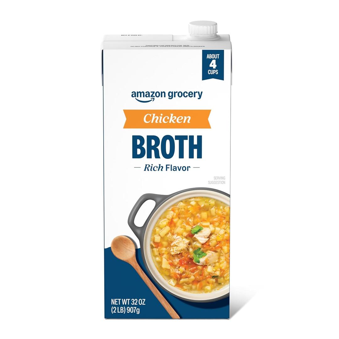 Amazon Grocery, Chicken Broth, 32 Oz (EXP 10/21/27)