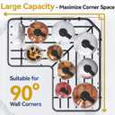 YASONIC Corner Shower Caddy 2 Pack, No Drill Adhesive Shower Storage Shelves, Rustproof Stainless Steel Wall Mounted Bathroom Organizer Shelf with 2 Removable Hooks for Dorm & Renters, Black
