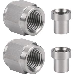 3AN Hardline Stainless Steel Tube Nut and Sleeve Fitting for 3/16" OD Tubing, 2 Sets
