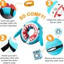 BENCMATE Inflatable Dog Cone Collar Alternative, Soft Dog Cone for Small Medium Large Dogs and Cats, Neck Recovery ECollar Donut Collar After Surgery (Medium, Shark) (Blue)