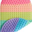 Baby & Toddler Bath Mat for TubSilicone Non Slip Bathtub Mat for Kids with 27 x 15 Inches for Storage, Rainbow Bathbub Mat with Push Pop Bubbles, Machine Washable Shower Mat, Colorful, Oval
