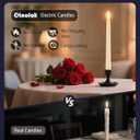 otnofok 10.5" Flameless Taper Candles, 6 Pack Battery Operated Plastic LED Candlesticks with Remote, 3D Flickering Flame for Wedding, Christmas Decor, Ivory (Rechargeable Batteries Not Compatible)