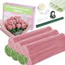 700pcs (Pink and Green) Tulips Pipe Cleaners, DIY Flower Bouquet Kit Chenille Stems,Flower Making Craft Materials(56Flowers),Art and Craft Supplies