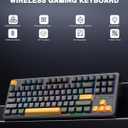 AULA F87 Wireless Mechanical Keyboard, 75% TKL Custom Hot Swappable Gaming Keyboards with PBT Keycaps, Pre-lubed Greywood Switches, RGB Backlit Creamy Keyboard, 2.4GHz/USB-C/BT5.0