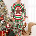 PATPAT Family Matching Christmas Pajamas, Tie Dye Pjs Sets with Snowman & Gingerbread, Includes Plaid Socks for Family (Green, M)