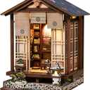 Book Nook Kit - DIY Miniature House Kit for Adults and Teens, Booknook Tiny Japanese Dollhouse Kit Bookshelf Decor 3D Wooden Puzzle, Gifts for Family, Friends
