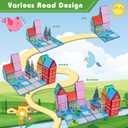 Magnetic Tiles for Kids, Fairytale Town Road Set, Magnetic Blocks Magnet Building Toys for 3-5 4-8 Years Old Boys Girls, Expansion Themed Magnet Educational STEM Creativity Toys 3+ Toddlers Xmas Gifts