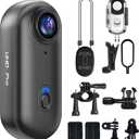 4K Mini Body Camera, Sports POV Cameras, Portable Body Cam, Thumb Action Camera, Waterproof Wearable Camera, Helmet Mounted Hands Free Recording for Cycling, Motorcycle, Vlogging (Black)