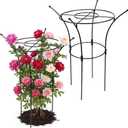 1 Pack Large Peony Cages and Supports, 38" H x 19" D Tall Heavy Duty 5mm Black Metal Garden Stakes for Outdoor & Indoor Plants, Sturdy Rust-Resistant Frame for Peonies Roses Flowers