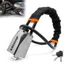 KAYCENTOP Car Steering Wheel Lock, Seat Belt Lock, Car Locks Anti-Theft Device with Aluminum Alloy Lock Housing, Max 17 Inch Length, High Visibility and Light-Weight, Universal Fit, 3Keys(Black)