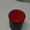 Felt Lined PU Leather Dice Cup Set with 6 Dot Dices (Black, Pack of 1)