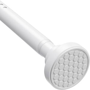 MEXAU White Tension Curtain Rod 40-148 Inch Long Tension Rod 1.26" Spring Tension Curtain Rod Adjustable Curtain Rods No Drilling Tension Shower Rod Curtain Tension Rod for Bathroom Windows Doorways