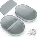 Bowl & Mat Set for Automatic Microchip Cat Pet Feeder, Sealing Ring Design for Keeping Food Fresh and Reducing Odor, Easy to Clean (Grey)