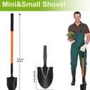 Small Shovel 43.3Inch Durable Metal Shovel for Digging Small Spade Shovel Garden Shovel for Gardening Digging Camping Farming and Outdoors, Orange