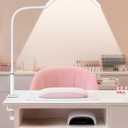 Professional Half Moon LED Desk Light for Nail Techs & Artists  Flexible Gooseneck Lamp with Clamp, 3 Color Modes & 5 Brightness Levels for Manicure, Tattoo, Beauty Work (White) (Matte White - Compact)