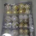 100Pcs Christmas Balls Ornaments Set, Shatterproof Christmas Decorations with Hand-held Gift Package for Xmas Tree/Holiday/Wedding/Holiday/Party Decor (Gold & White)
