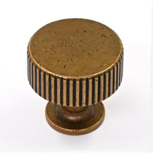 Asidrama 10 Pack Antique Brass Kitchen Cabinet Knobs Cabinet Hardware Zinc Knobs for Dresser Drawers (Single Hole Knob)