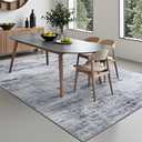 Toneed Abstract Area Rug Modern Washable Rug Soft Non Slip Rug Low Pile for Bedroom Living Room Dining Room Grey 4x6 Feet
