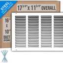 Fits 16x10 Duct Opening | Steel Return Air Grille by Handua | Vent Cover Grill for Sidewall and Ceiling | White | HVAC Cold Air Intake Grille | Outer Dimensions: 17.75"W X 11.75"