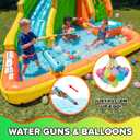 Sportspower Tidal Wave Inflatable Water Slide for Kids Blower & GFCI Safety Plug, Climbing Wall, Splash Pool, Water Cannon, Ages 3-8, Large