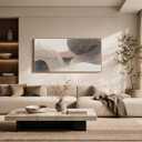 KZKU Large Abstract Canvas Wall Art for Living Room Neutral Beige Brown Textured Wave Artwork, Modern Minimalist Contemporary Wall Decor Panoramic Framed Canvas Print for Bedroom Office Hallway 20x40in