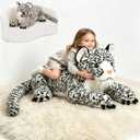 MaoGoLan 47” Snow Leopard Stuffed Animal for Kids Girls - Giant Stuffed Leopard Cheetah Plush Toy Big Large Tiger Safari Stuffy, Mothers Day Valentines Birthday Gifts Baby Shower Party Decor