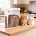 Airtight Dog Food Storage Container 10 Lbs - Slim Tall Pet Cat Food Treat Container with Lid, Scoop and Cup - Clear Plastic Dry Food Storage Bin for Dogs, Cats, Bird Seeds, Kibble, Pellets