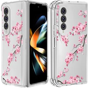 Buleens for Samsung Galaxy Z Fold 2 Case - Clear Flexible TPU Women Girls Cute Protection Phone Cover Slim Fit Shockproof Aesthetic Girly Design for Samsung Z Fold 2 Case, Blossom