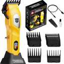 Transformers Hair Clippers for Men, 8500 RPM Professional Cordless Trimmer, Cr13 Stainless No-Snag Blade, 2000mAh LED Display, 5-Level Adjustable & 4 Combs for Home Haircut & Beard Grooming (Yellow)