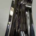 20 Pcs Black Silverware Set, Food-Grade Stainless Steel Flatware Set for 4, Square Cutlery Set, Mirror Polished Tableware Eating Utensils Set for Kitchen, Include Knife Fork Spoon Set,Dishwasher Safe